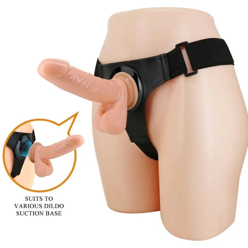 Pretty Love - Harness Briefs Universal Strap-On Sele med Realistisk Dildo Tom 20 CM Naturlig Hudton