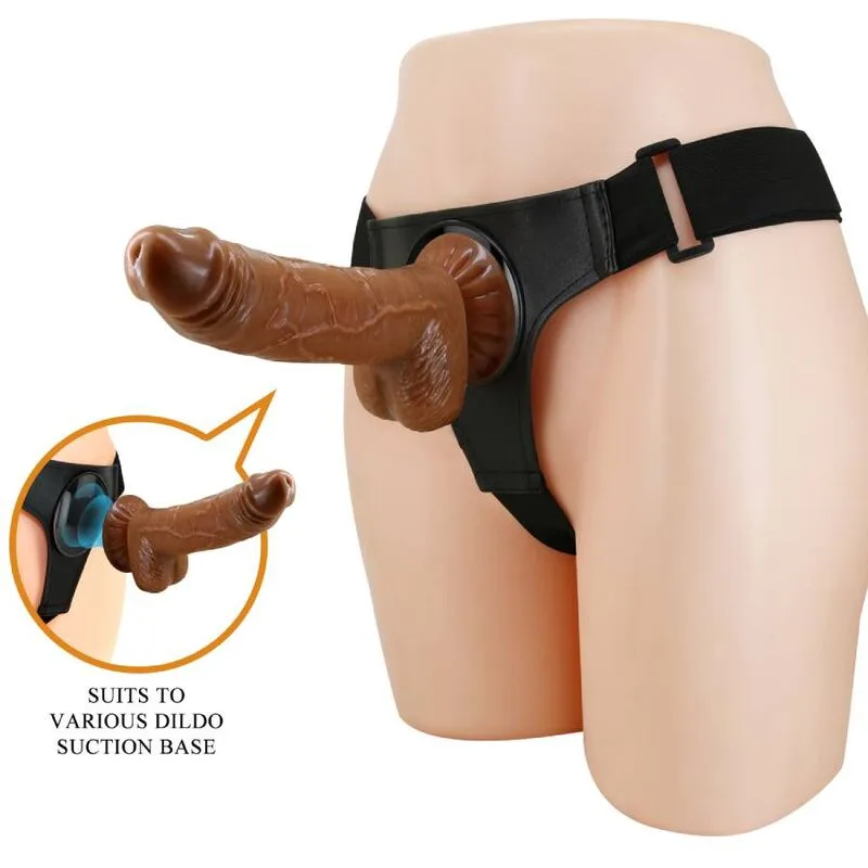 Pretty Love - Harness Briefs Universal Strap-On Sele med Realistisk Dildo Michael 20 cm Svart