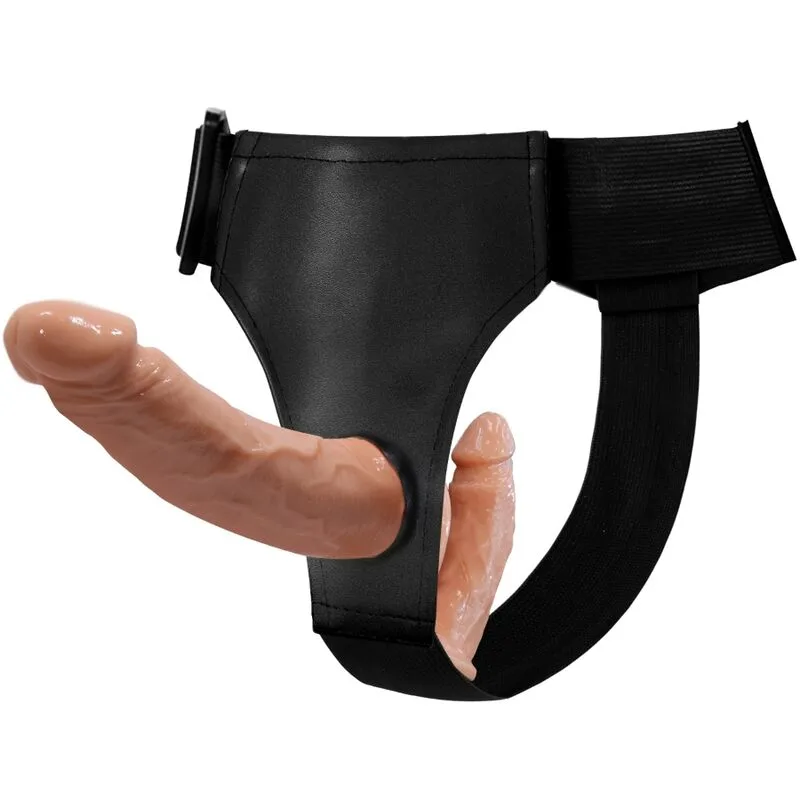 Baile - Ultra Passionate Dubbel Dildo med Justerbar Sele