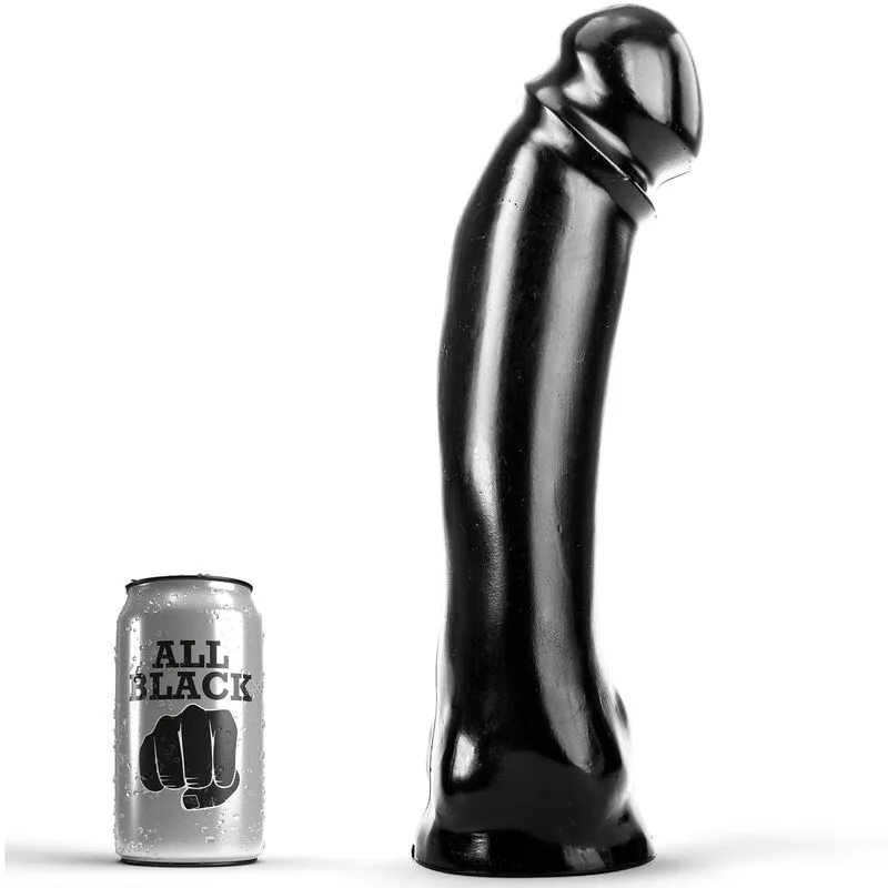 All Black – Realistisk Dong 33 cm | PVC-dildo för vaginal & anal stimulering