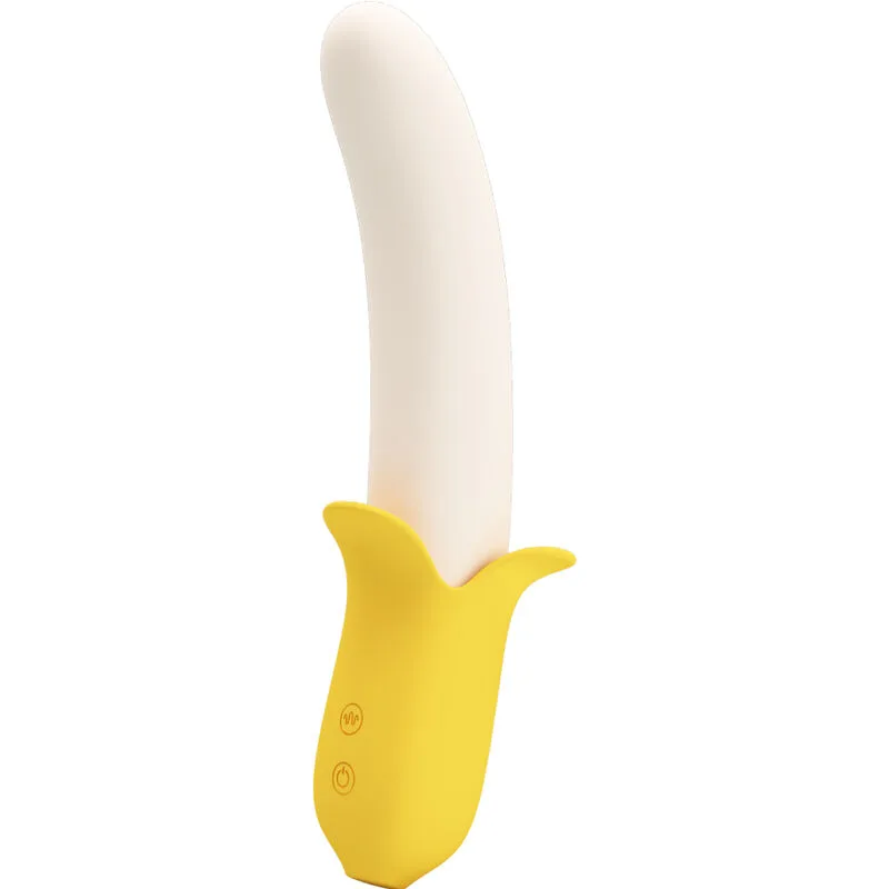 Pretty Love Banana Geek Silicone Vibrator – 7 Vibration Modes & 3 Thrusting Settings | USB Rechargeable | Black