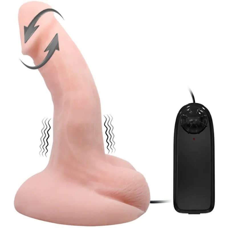 Baile Arbitrariness Realistisk Dildo med Vibrations- och Rotationsfunktion