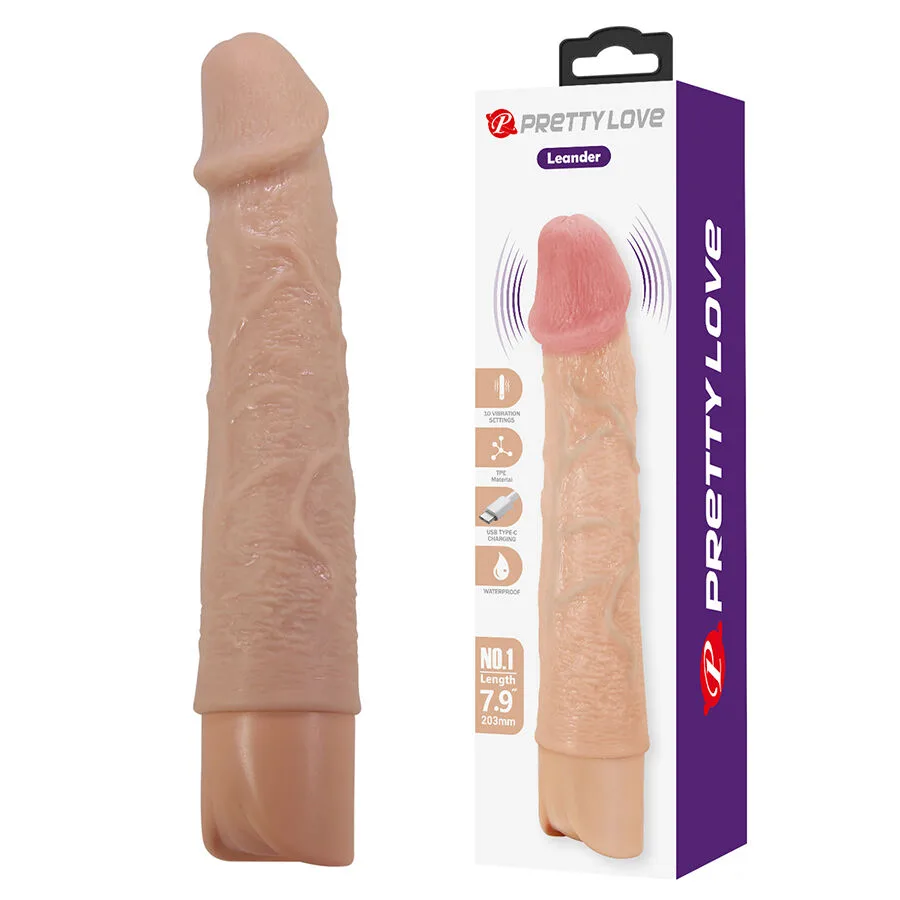 Pretty Love Leander Flexibel Realistisk Vibrerande Dildo
