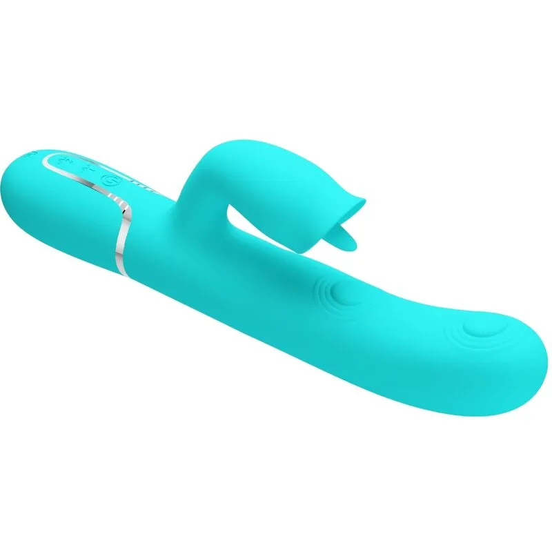 Pretty Love Rabbit Vibrator med Klitorisstimulerare – Aqua Green