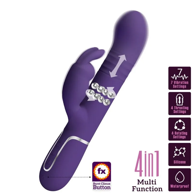 Pretty Love Coale 4-in-1 Rabbit Vibrator - Purple