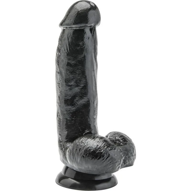 Get Real Realistic Dildo 12 cm with Sculpted Testicles – Black