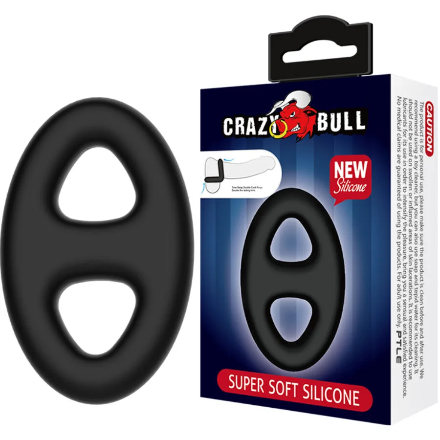 Crazy Bull - Dubbel Oval Silikonring för Penis