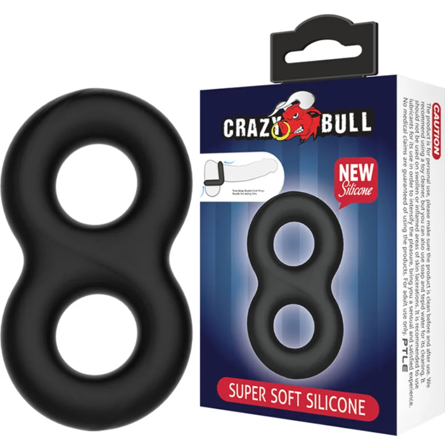 Crazy Bull - Double Infinity Justerbar Silikonring för Penis