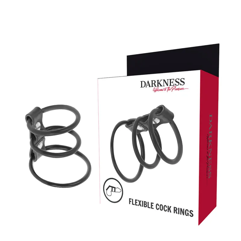 Darkness – Set med 3 flexibla penisringar