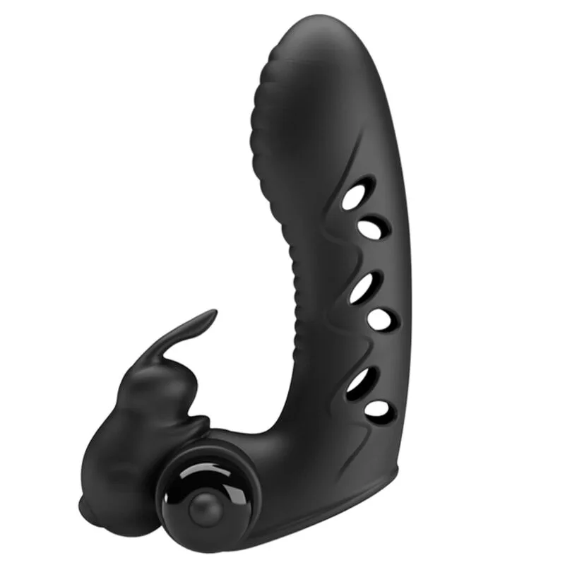 Pretty Love - Vance Svart Kanin Fingervibrator Sleeve