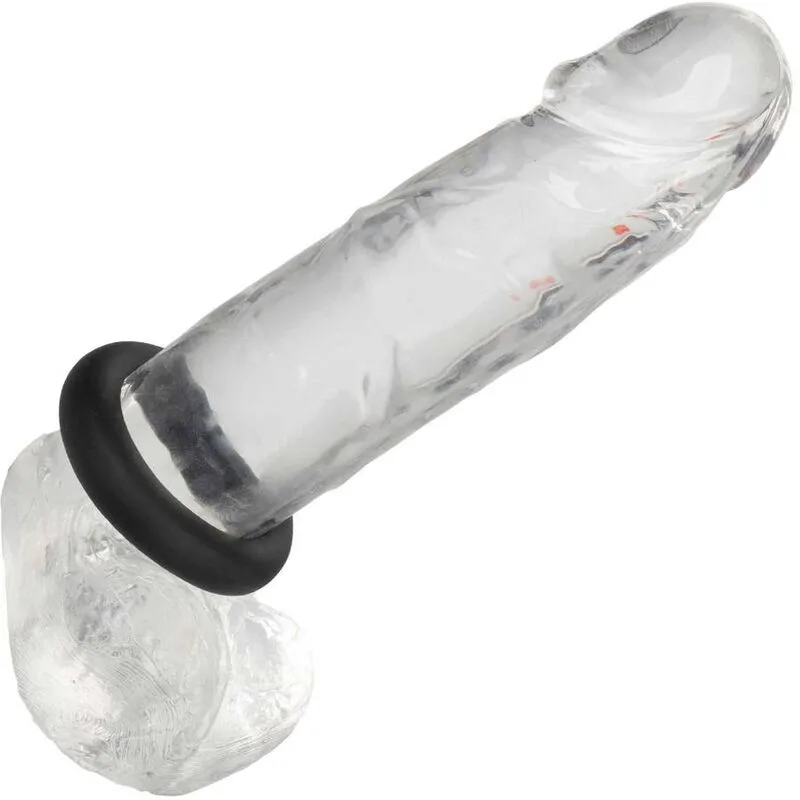 CalExotics - Alpha Liquid Silicone Prolong Medium Penisring - Svart