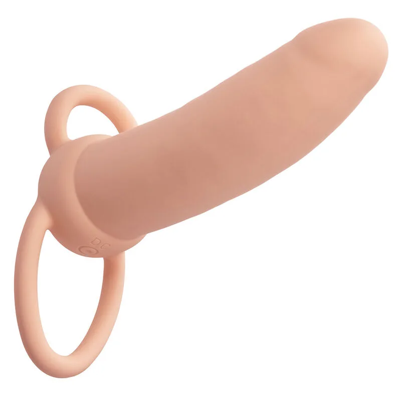 Calexotics Performance Maxx Uppladdningsbar Tjock Dubbelpenetrator – 10 Vibrationsfunktioner – Flesh
