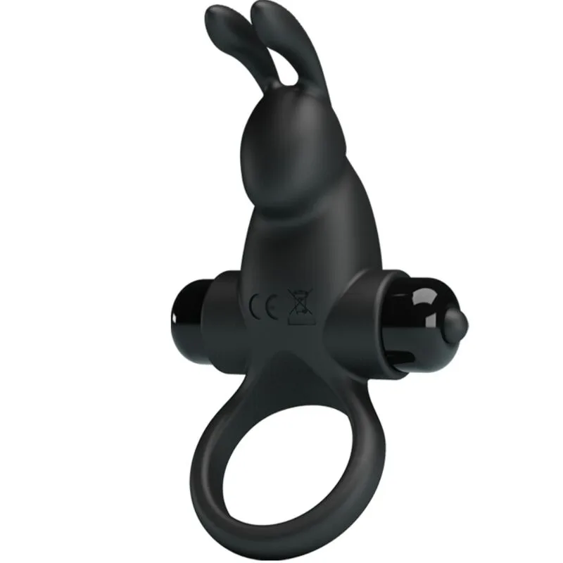 Pretty Love - Vibrating Couples Ring with Rabbit Clitoral Stimulator | 10 Vibration Modes | Black
