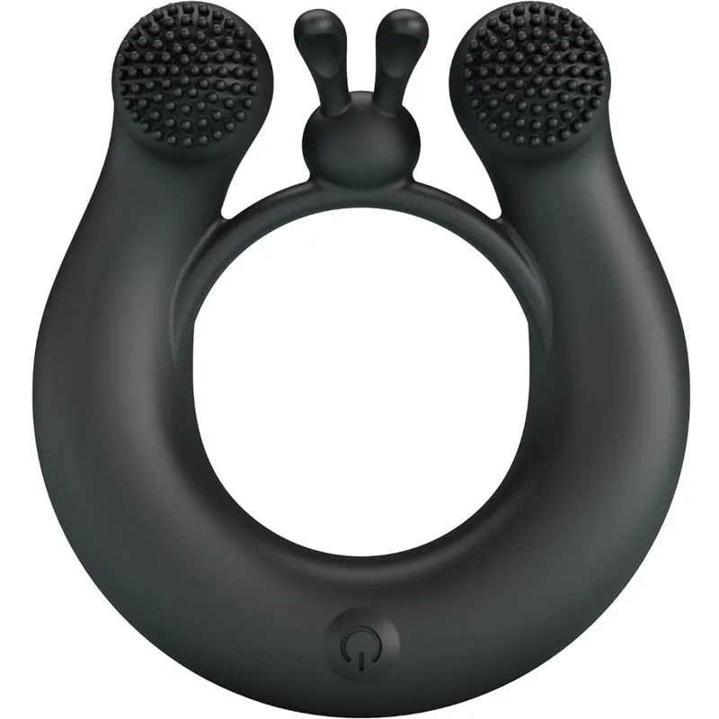 Pretty Love - Dahlia Vibrerande Penisring med Klitorisstimulator, 12 Vibrationsmodi – Svart