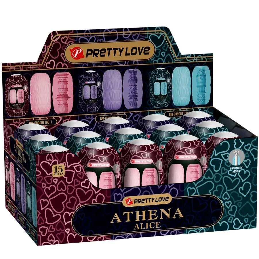 Pretty Love - Athena Alice Series Förpackning med 15 Sorterade Manliga Masturbator Strokers