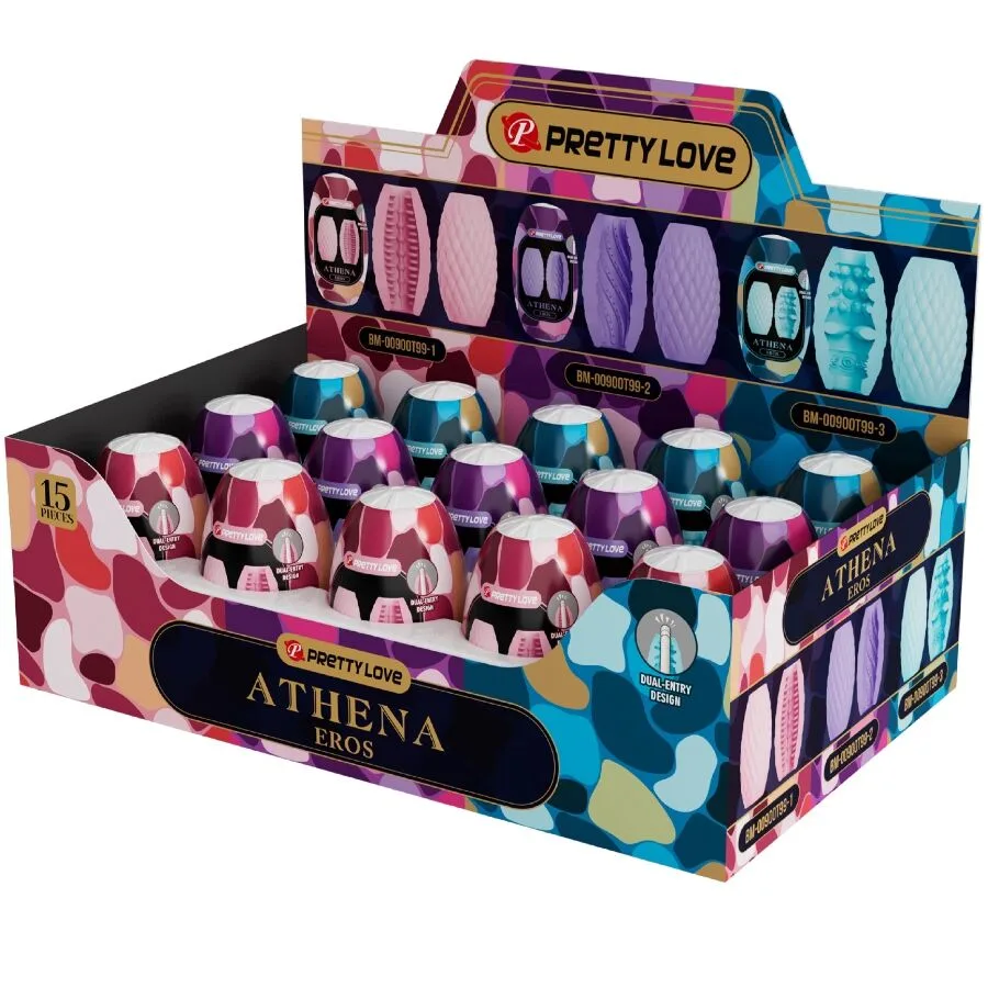 Pretty Love Athena Eros Pack 15 Sorterade Manliga Masturbatorer – Set med Varierad Stimulering