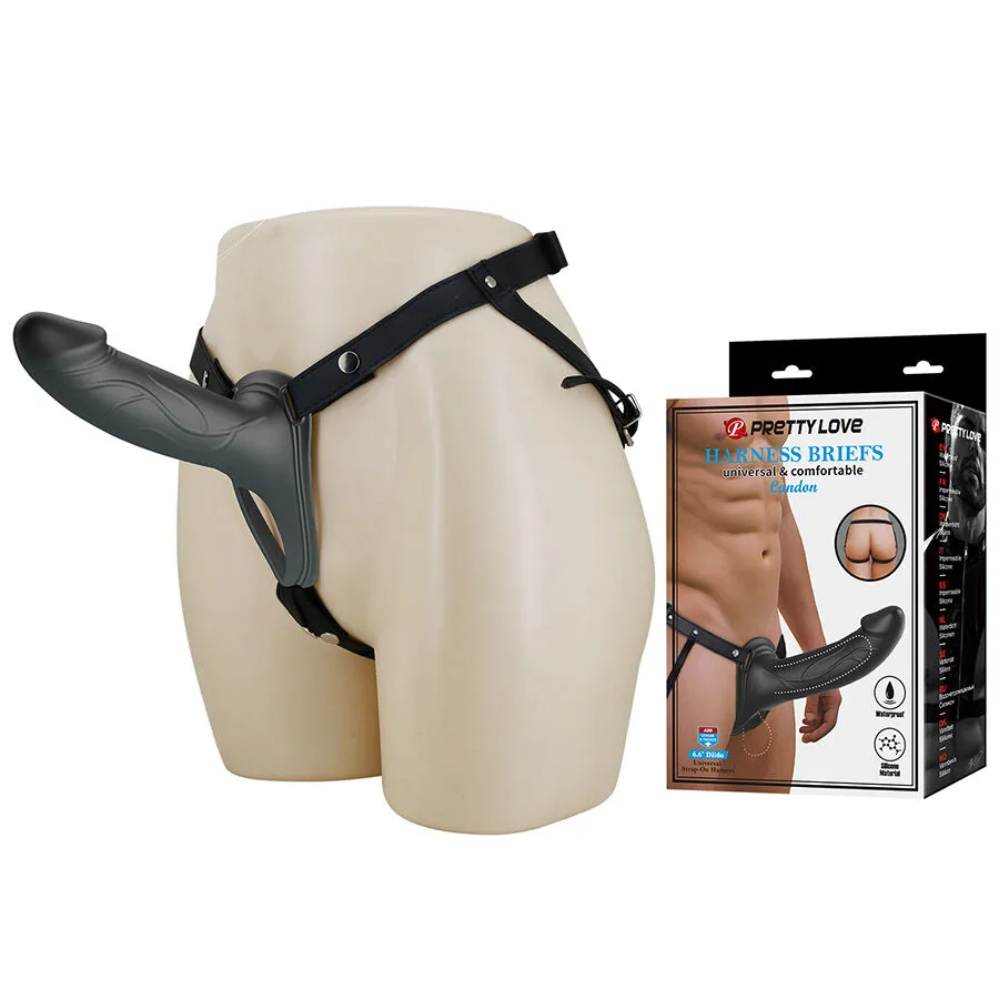 Pretty Love - Landon Black Vibrerande Ihålig Strap-On Dildo