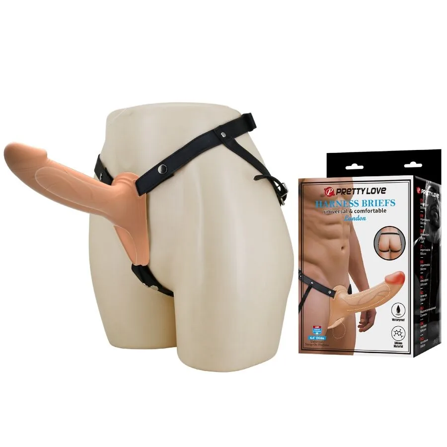 Pretty Love - Landon Light Skin Vibrating Hollow Strap-On Dildo