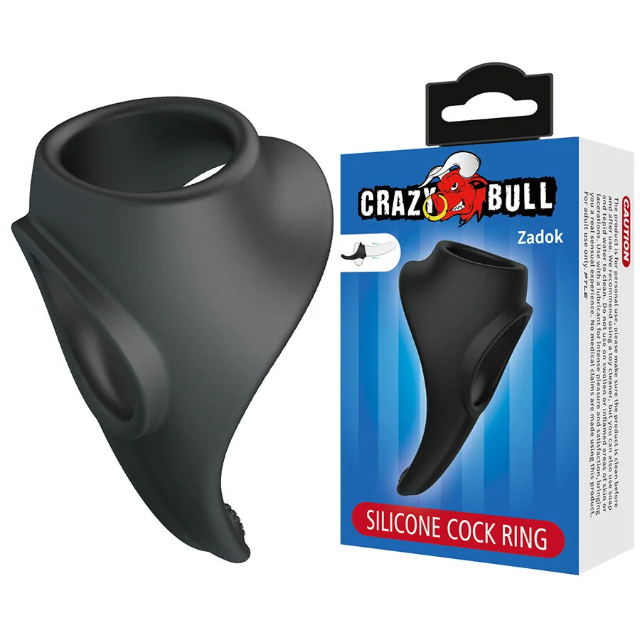 Crazy Bull - Zadok Ergonomisk Penis- och Testikelsring med Perinealstimulator