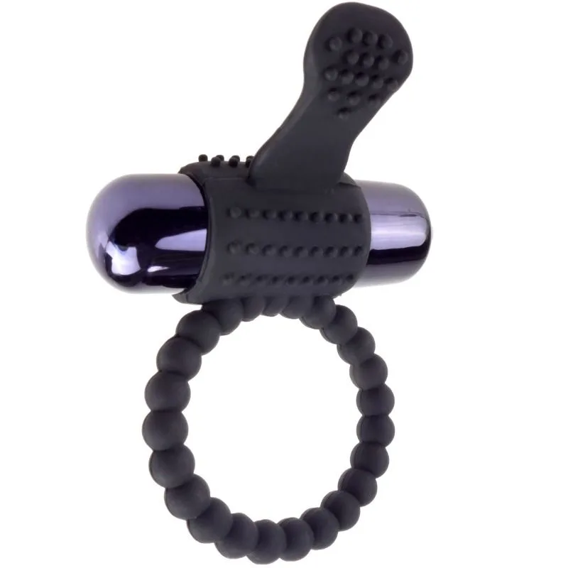 Fantasy C-Ringz - Svart Silikonring med Vibration för Penis
