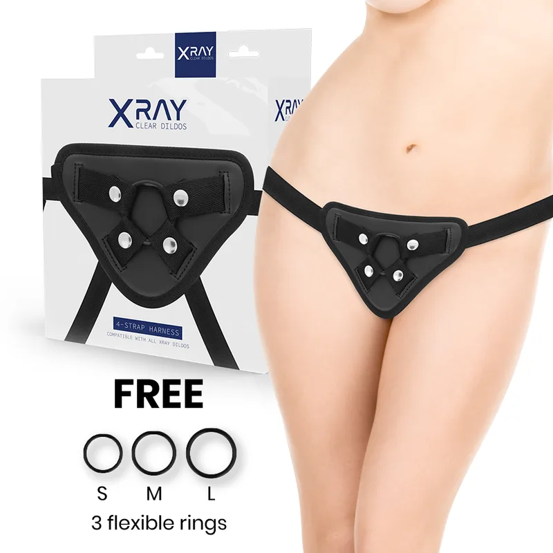X Ray - Strap-On Sele med Utbytbara Silikonmonteringsringar