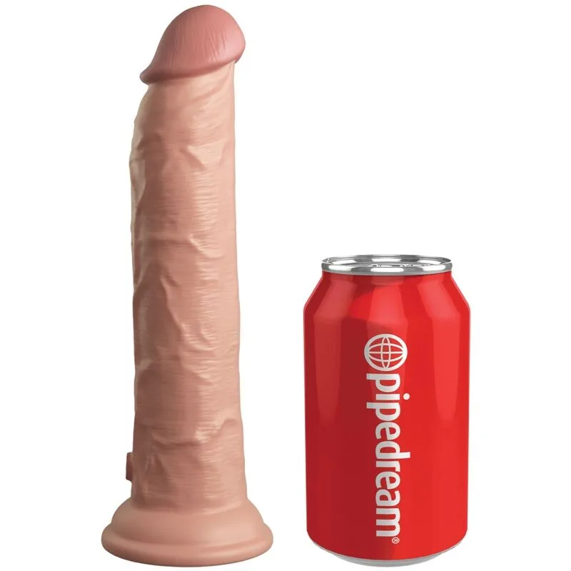 King Cock Elite Realistisk Dual-Density Silikondildo med Vibration och Fjärrkontroll – 23 cm