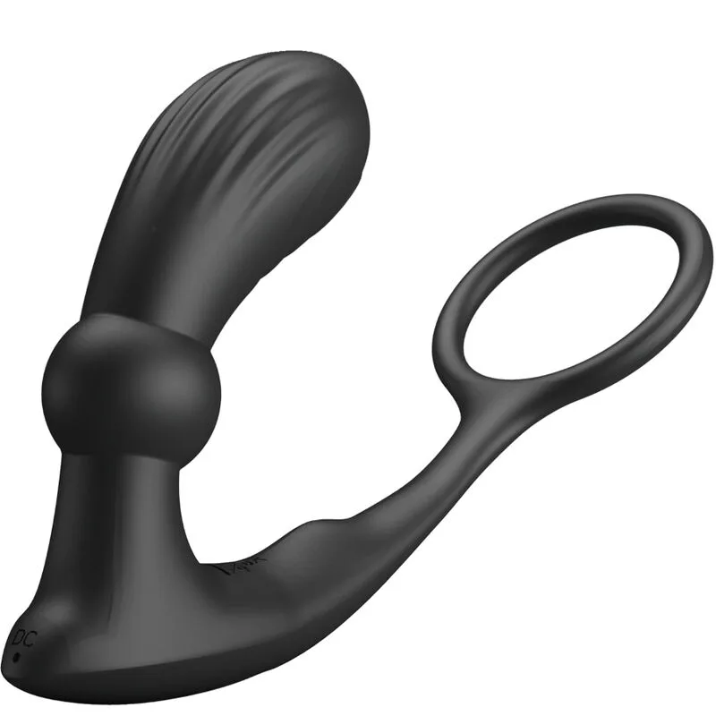 Pretty Love - Warren Svart Anal Vibrerande Plug & Penisring Kombination