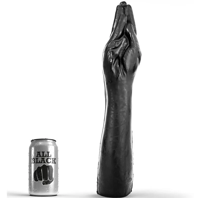 All Black – Gigantisk Fisting-Dildo med Underarmsdetalj, 40 cm