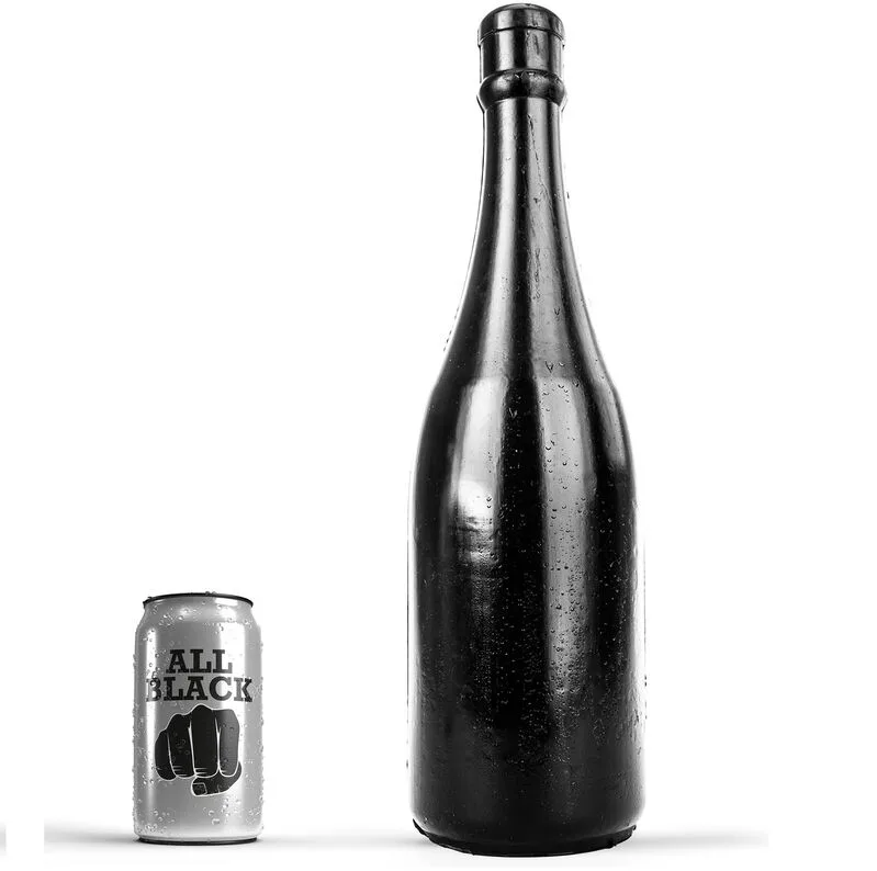 All Black – Champagne Bottle-Shaped Anal Plug 39.5 cm