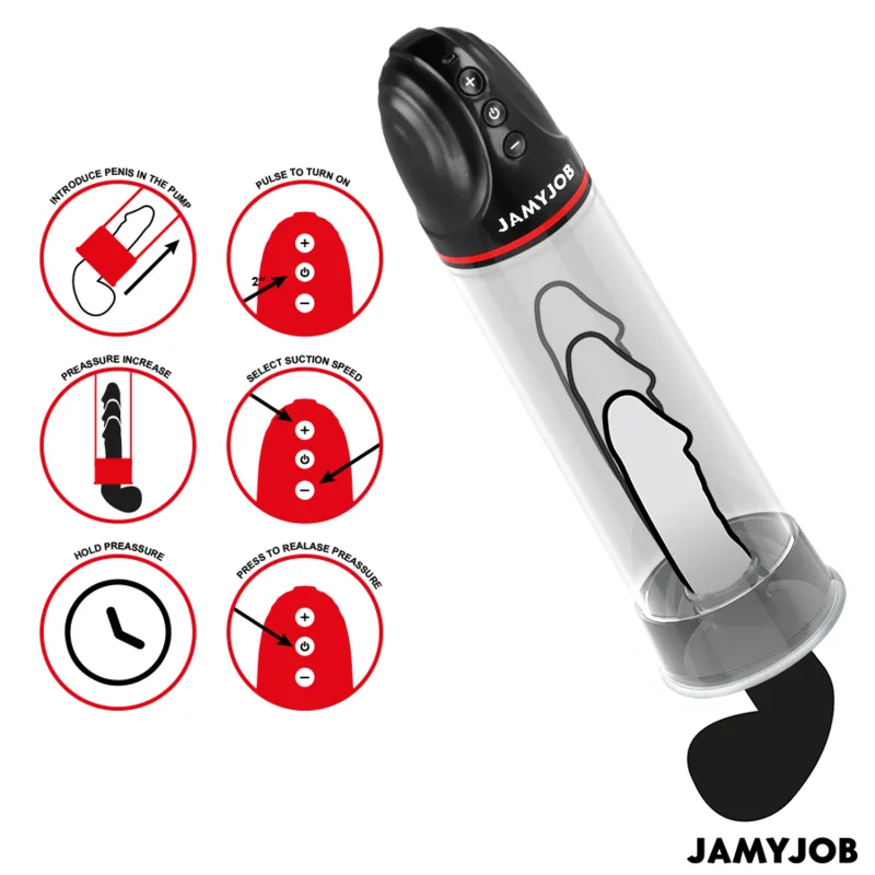 Jamyjob Xpand Automatic Penis Pump with 3 Suction Levels - Grey
