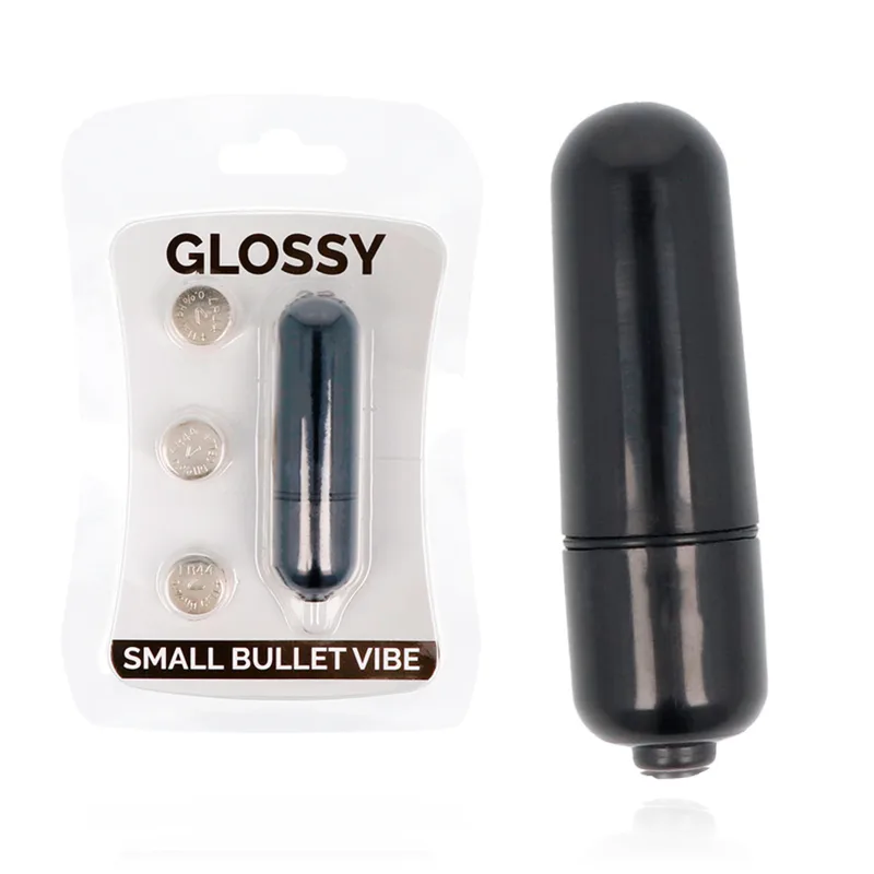 Glossy - Small Bullet Vibrator Black