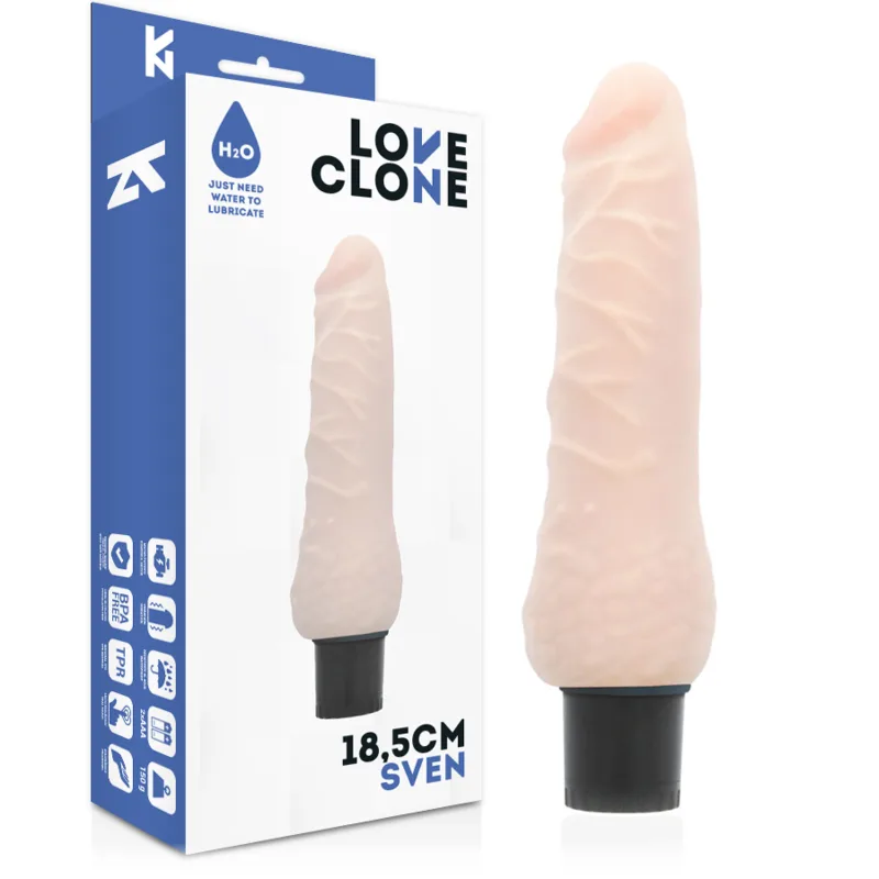 Loveclone Sven Självsmörjande Realistisk Vibrator – 18,5 cm x 3,3 cm