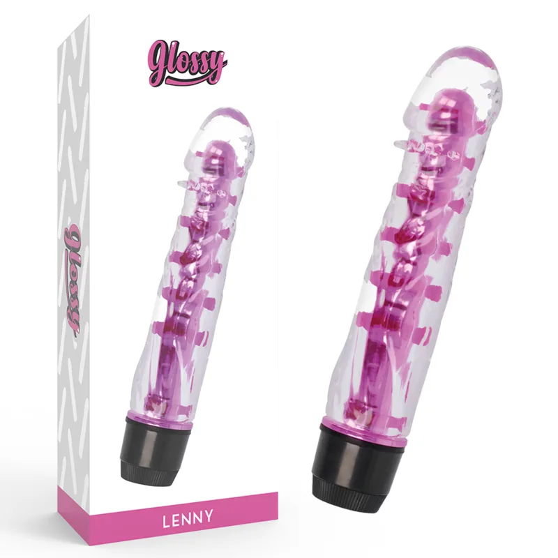 Glossy Lenny Vibrating Massager – Pink