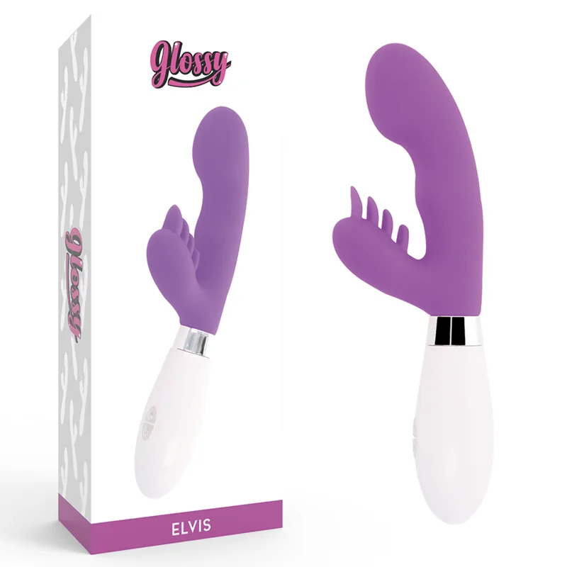 Glossy Rabbit Elvis – Dual-Motor Silikonvibrator med 10 Funktioner i Lila