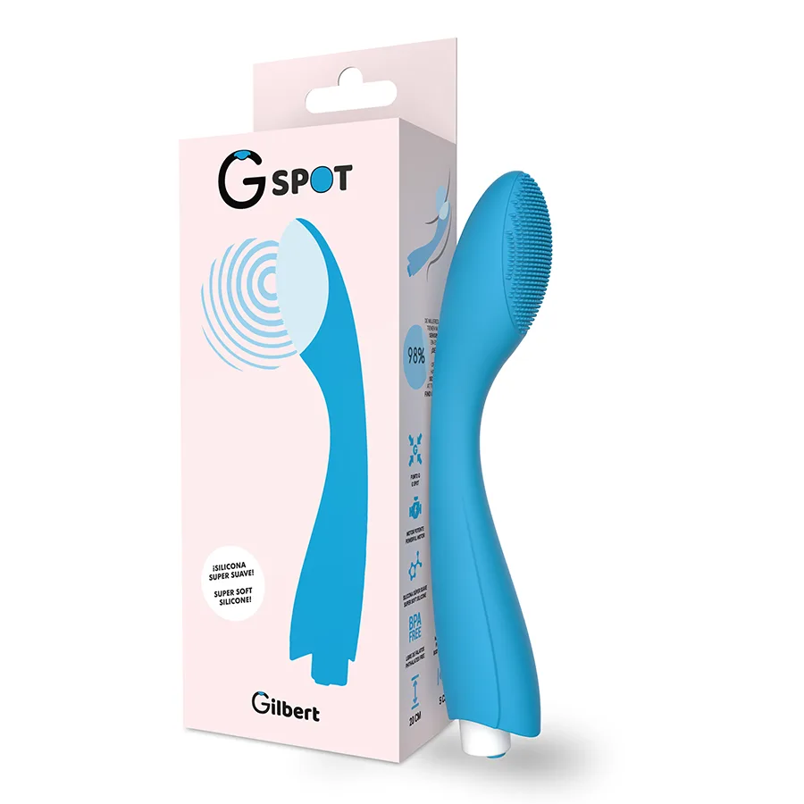 Gylbert Uppladdningsbar G-punkt & P-punkt Vibrator – Turkosblå