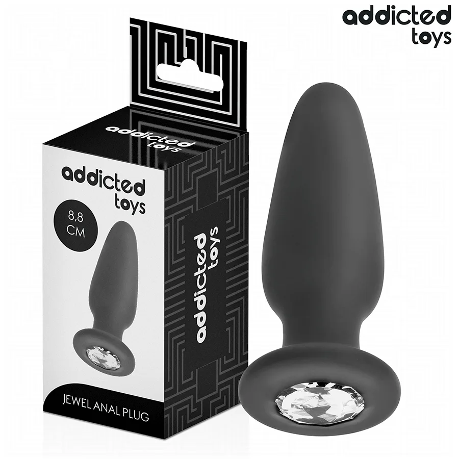 Addicted Toys – Jewelled Silicone Anal Plug with Decorative Base | Size S | 8.8 cm