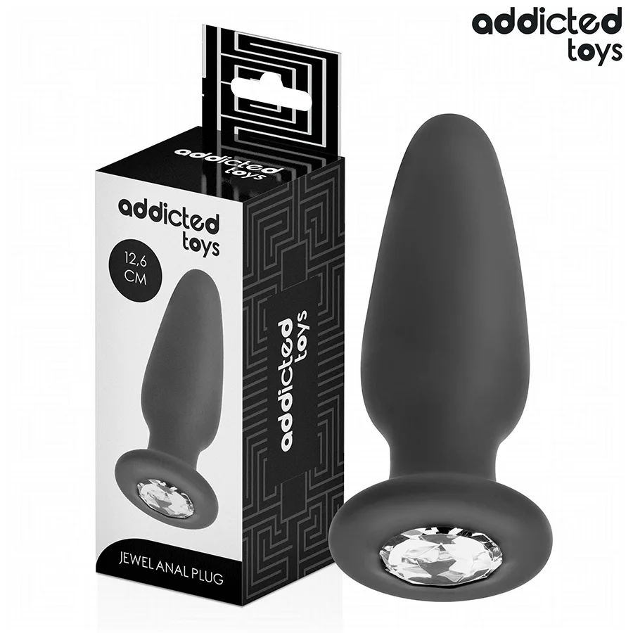 Addicted Toys – Jewelled Silicone Anal Plug with Decorative Base | Large | 12.6 cm