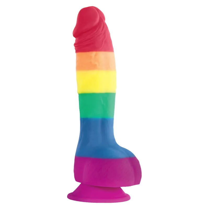 Pride LGBT Regnbågsflagga Silikon Dildo – 15 cm Instruerbar Längd