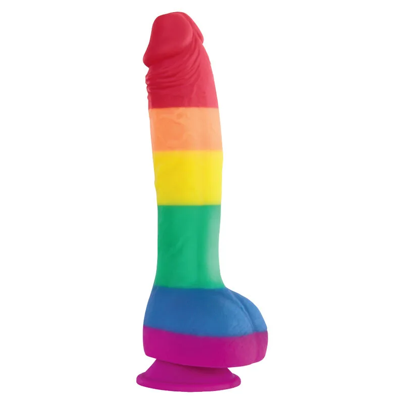 Pride LGBT Regnbågsflagga Silikondildo – 19 cm Insättningsbar Längd