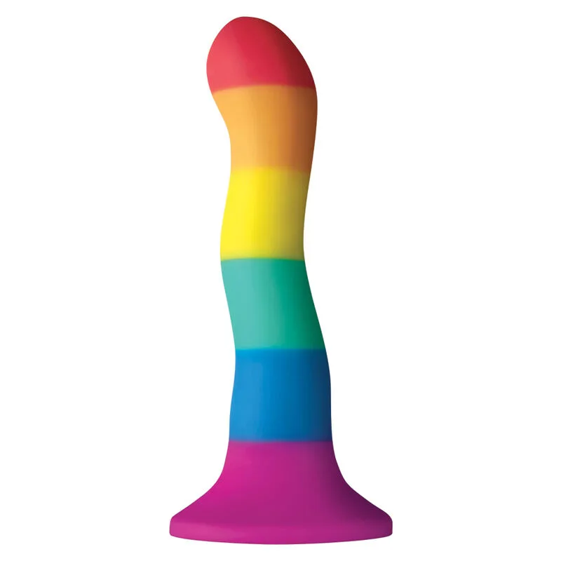 Pride - LGBT Rainbow Flag Wave Silicone Dildo | 17 cm Insertable Length