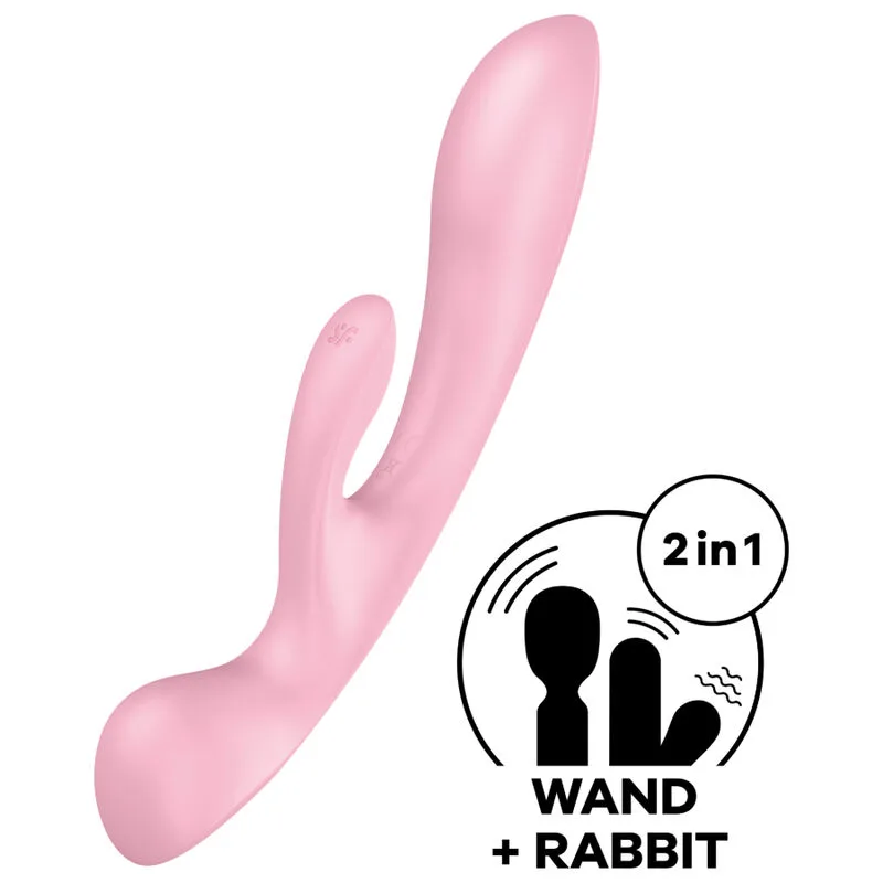 Satisfyer Triple Oh Hybrid Vibrator & Massagewand – Rosa