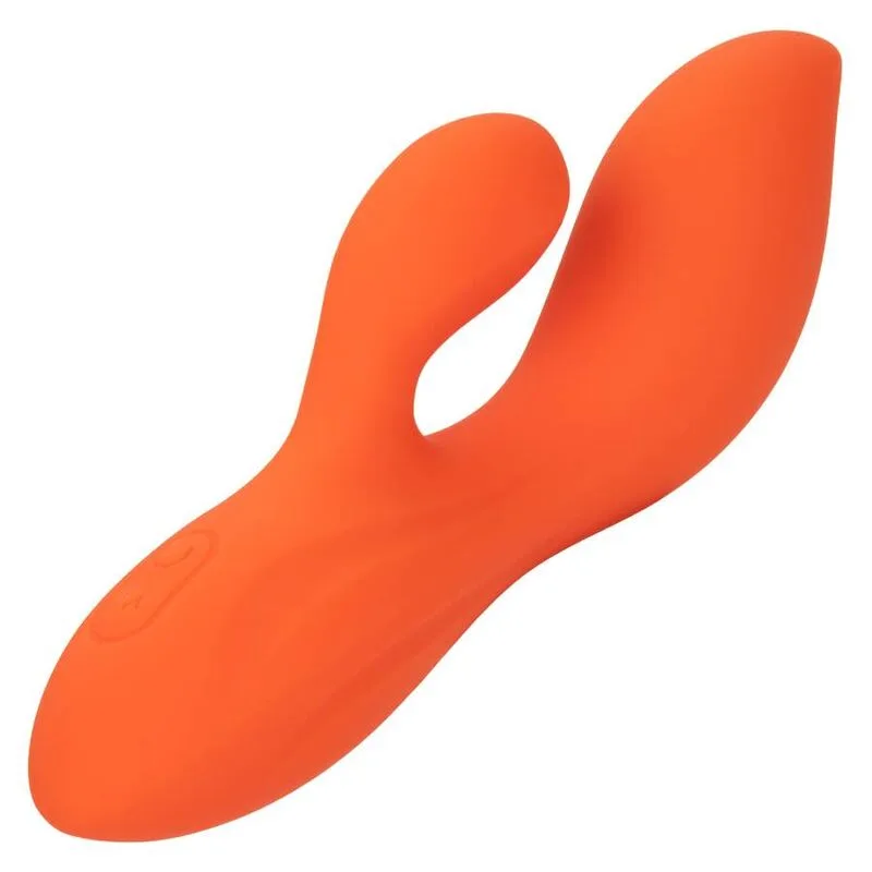 CalExotics Stella Dual Teaser Vibrator i Orange – Flytande Silikon G-Punkts- & Klitorisstimulator