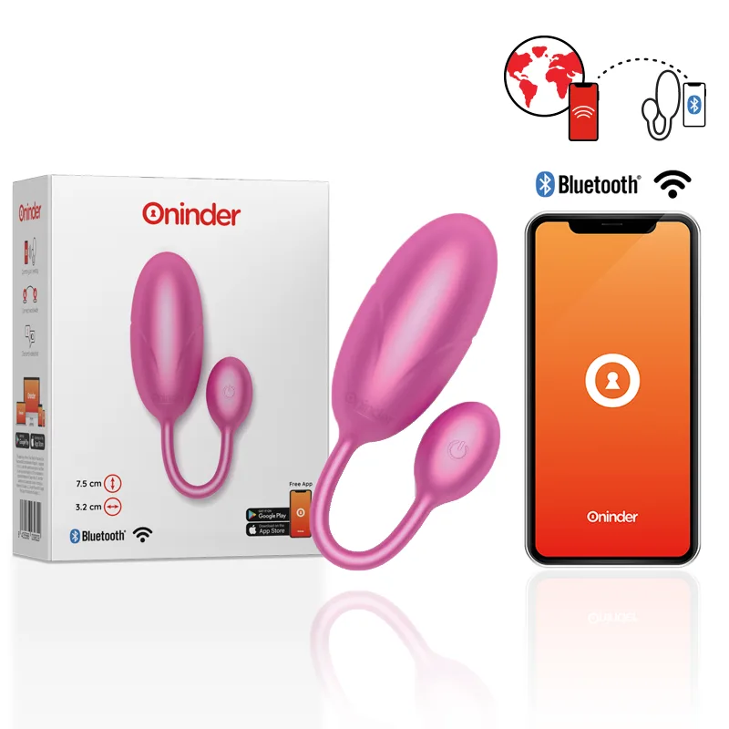 Oninder Tokyo Vibrerande Ägg Rosa 7,5 x 3,2 cm – Kompatibel med Gratis App