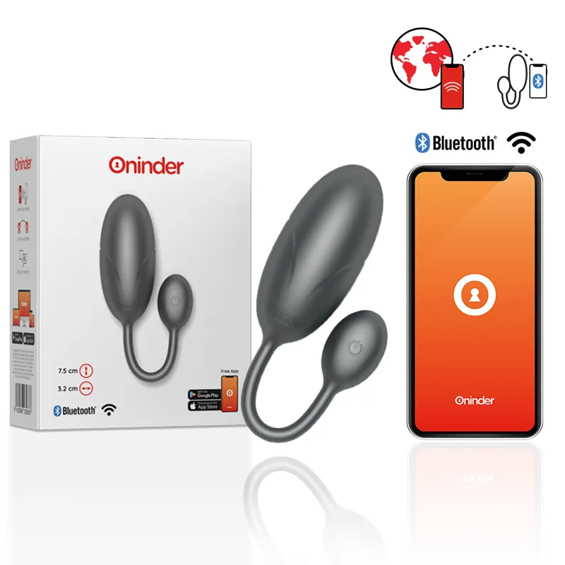 Oninder Tokyo Vibrerande Ägg Svart 7.5 x 3.2 cm – Kompatibel med Gratis App