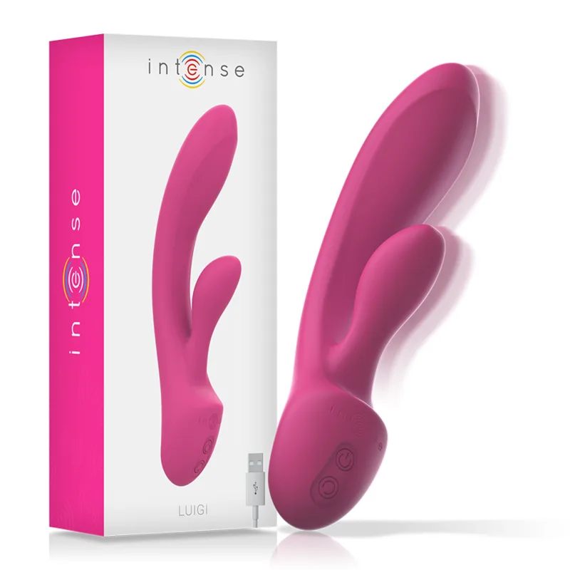 Intense Luigi Dual-Stimulation Rabbit Vibrator – Pink Liquid Silicone