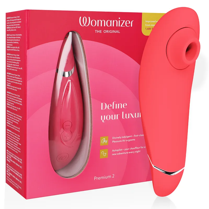 Womanizer Premium 2 Clitoral Stimulator – Raspberry