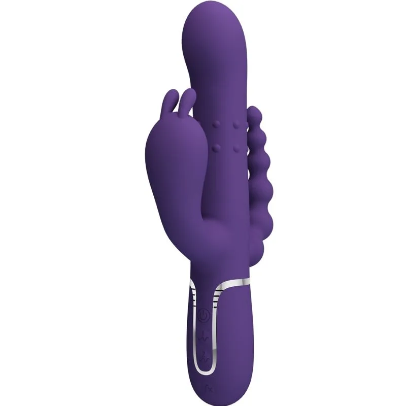 Pretty Love Cammy 4-i-1 Trippelstimulerende Rabbit-vibrator med Analstimulator – Lila