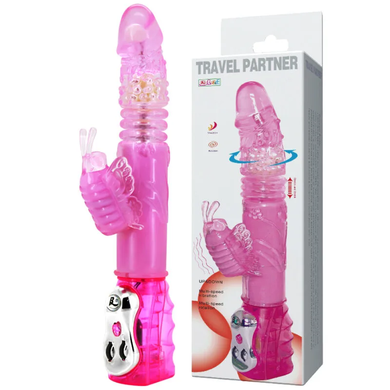 Baile - Travel Partner Upp & Ned Roterande Rabbit Vibrator Rosa