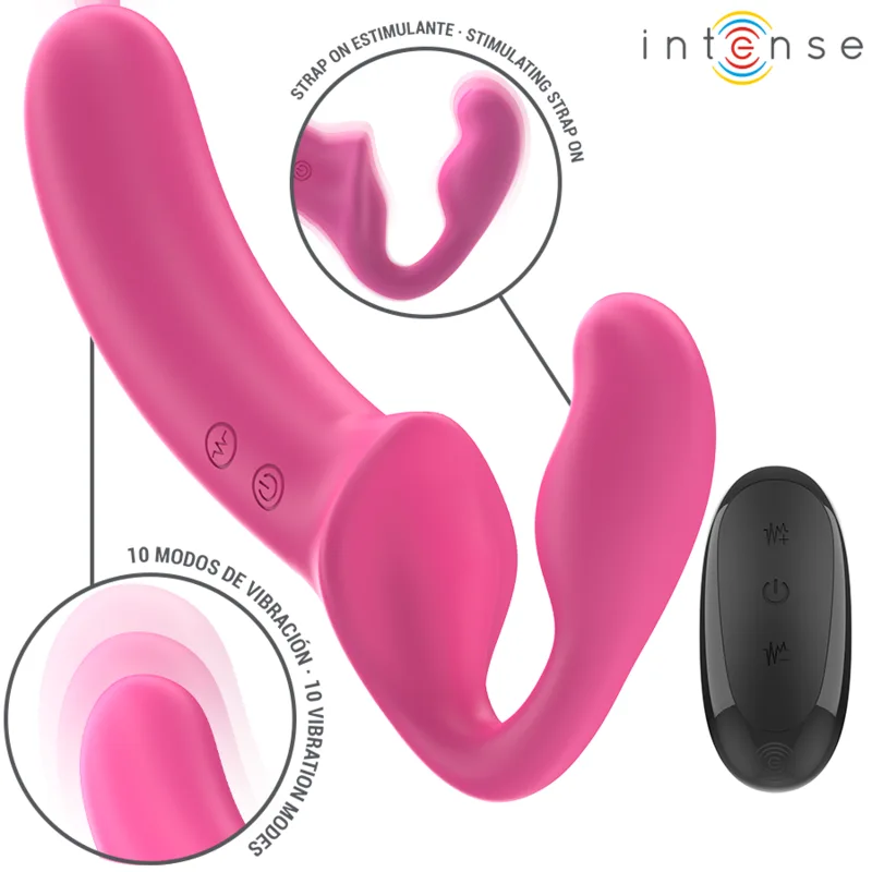 Intense - Amy Dubbelvibrator 20 cm Rosa | Fjärrkontroll | 10 Vibrationsmönster