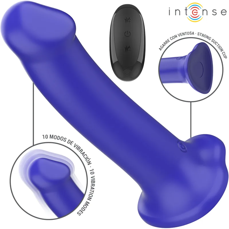 Intense - Victoria Sugkoppsvibratorr med Fjärrkontroll | 10 Vibrationsmoder | Mörkblå
